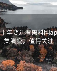 0187. 从十年变迁看黑料网app爆料合集演变，值得关注