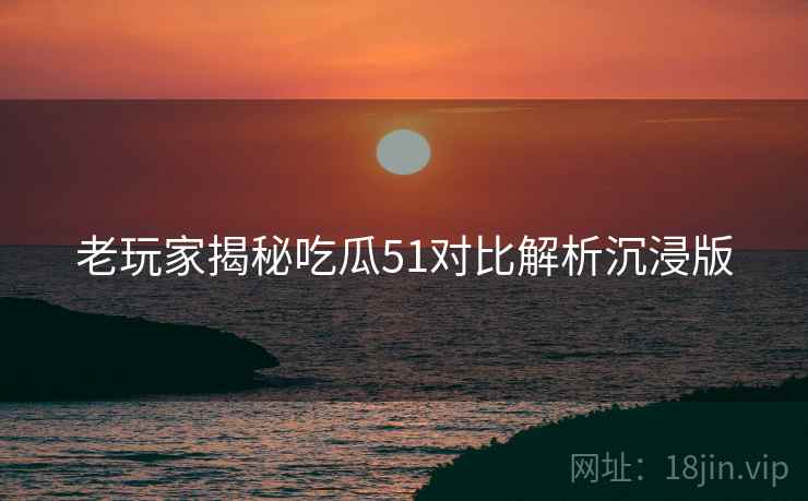 老玩家揭秘吃瓜51对比解析沉浸版