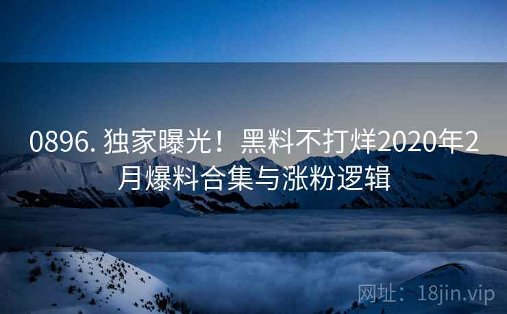 0896. 独家曝光！黑料不打烊2020年2月爆料合集与涨粉逻辑