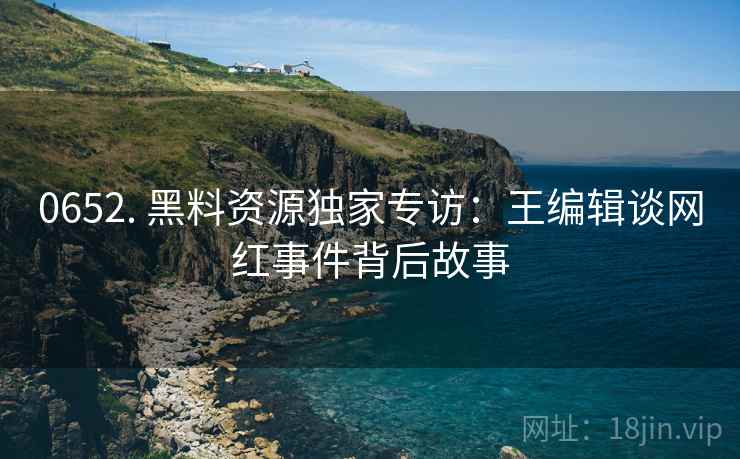 0652. 黑料资源独家专访：王编辑谈网红事件背后故事