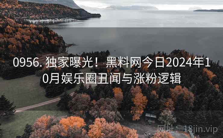 0956. 独家曝光！黑料网今日2024年10月娱乐圈丑闻与涨粉逻辑